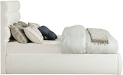 Adam Linen Textured Fabric Upholstered Full Bed in Cream - B1255Cream-F