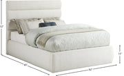 Adam Linen Textured Fabric Upholstered Full Bed in Cream - B1255Cream-F
