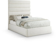 Adam Linen Textured Fabric Upholstered Full Bed in Cream - B1255Cream-F70