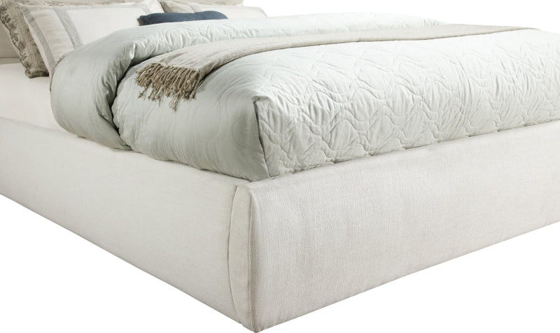 Adam Linen Textured Fabric Upholstered Full Bed in Cream - B1255Cream-F70