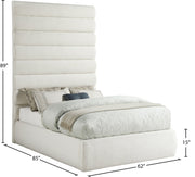 Adam Linen Textured Fabric Upholstered Full Bed in Cream - B1255Cream-F90