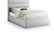 Adam Linen Textured Fabric Upholstered Full Bed in Grey - B1255Grey-F