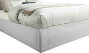 Adam Linen Textured Fabric Upholstered Full Bed in Grey - B1255Grey-F