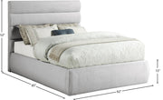 Adam Linen Textured Fabric Upholstered Full Bed in Grey - B1255Grey-F