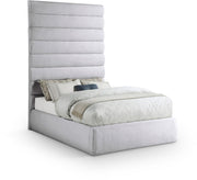 Adam Linen Textured Fabric Upholstered Full Bed in Grey - B1255Grey-F90