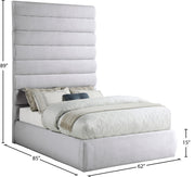 Adam Linen Textured Fabric Upholstered Full Bed in Grey - B1255Grey-F90