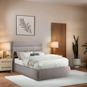 Adam Linen Textured Fabric Upholstered Full Bed in Taupe - B1255Taupe-F