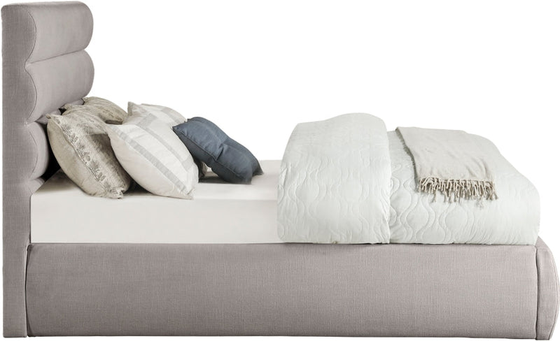 Adam Linen Textured Fabric Upholstered Full Bed in Taupe - B1255Taupe-F