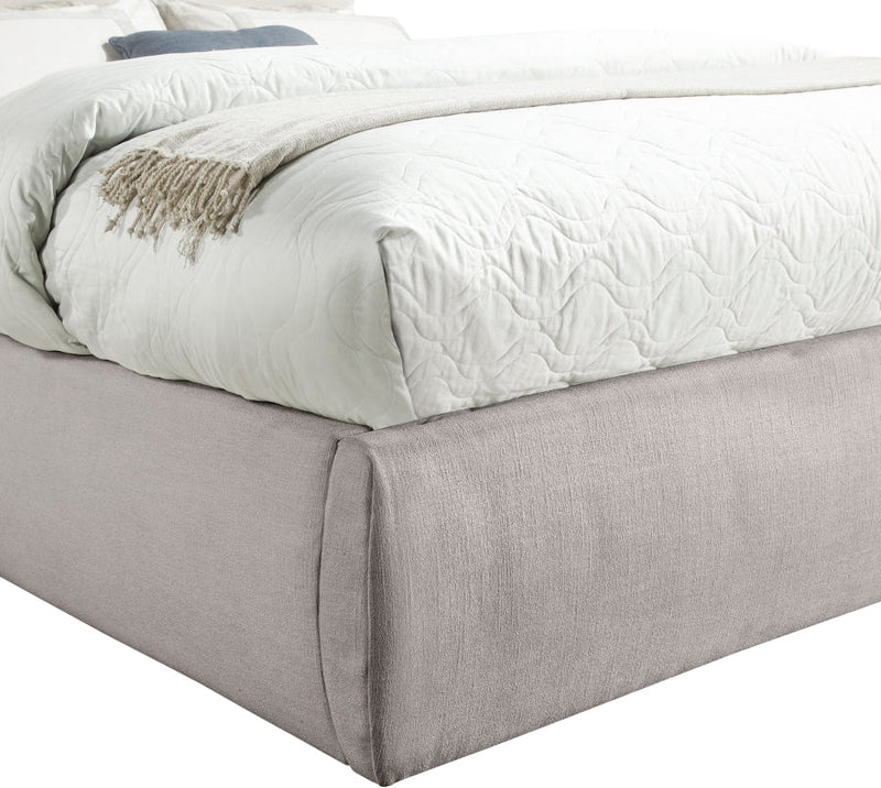 Adam Linen Textured Fabric Upholstered Full Bed in Taupe - B1255Taupe-F
