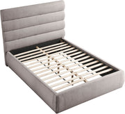 Adam Linen Textured Fabric Upholstered Full Bed in Taupe - B1255Taupe-F
