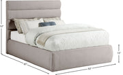 Adam Linen Textured Fabric Upholstered Full Bed in Taupe - B1255Taupe-F