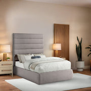 Adam Linen Textured Fabric Upholstered Full Bed in Taupe - B1255Taupe-F70