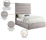 Adam Linen Textured Fabric Upholstered Full Bed in Taupe - B1255Taupe-F70