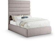 Adam Linen Textured Fabric Upholstered Full Bed in Taupe - B1255Taupe-F70