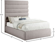 Adam Linen Textured Fabric Upholstered Full Bed in Taupe - B1255Taupe-F70