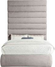 Adam Linen Textured Fabric Upholstered Full Bed in Taupe - B1255Taupe-F90