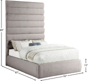 Adam Linen Textured Fabric Upholstered Full Bed in Taupe - B1255Taupe-F90