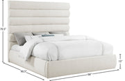 Adam Linen Textured Fabric Upholstered King Bed in Cream - B1255Cream-K70