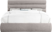 Adam Linen Textured Fabric Upholstered King Bed in Taupe - B1255Taupe-K