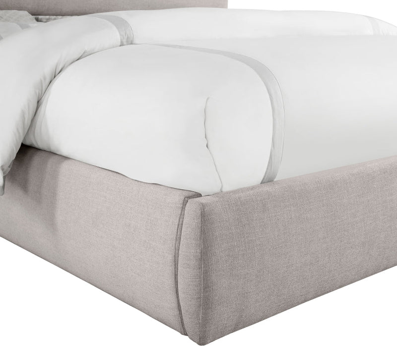 Adam Linen Textured Fabric Upholstered King Bed in Taupe - B1255Taupe-K