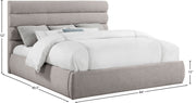 Adam Linen Textured Fabric Upholstered King Bed in Taupe - B1255Taupe-K