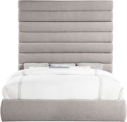 Adam Linen Textured Fabric Upholstered King Bed in Taupe - B1255Taupe-K90