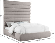 Adam Linen Textured Fabric Upholstered King Bed in Taupe - B1255Taupe-K90