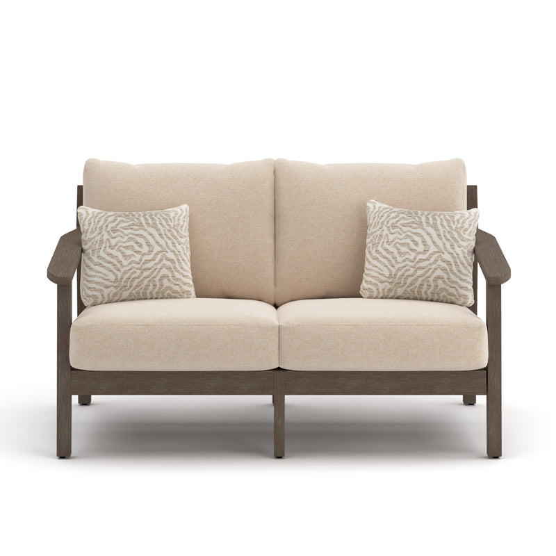 Adams Lane Dark Brown/Beige Outdoor Loveseat - PCP602-835