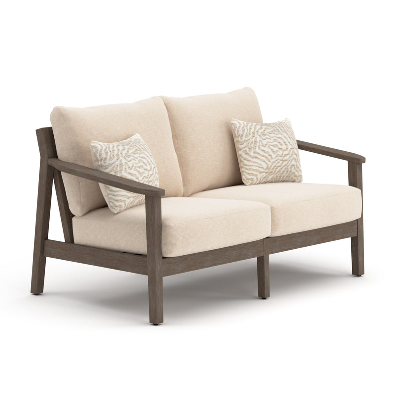 Adams Lane Dark Brown/Beige Outdoor Loveseat - PCP602-835