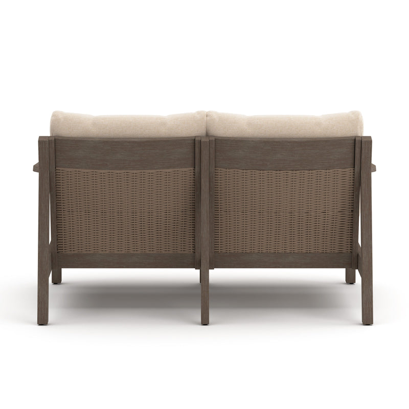 Adams Lane Dark Brown/Beige Outdoor Loveseat - PCP602-835