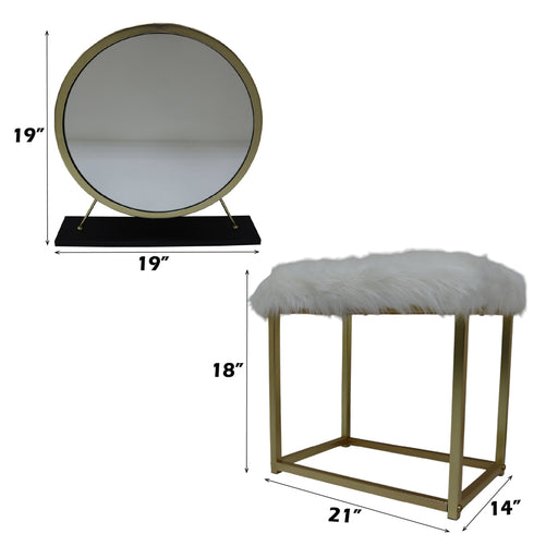 Adao Vanity Mirror & Stool - AC00931