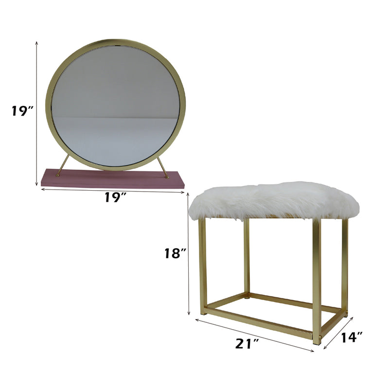 Adao Vanity Mirror & Stool - AC00934