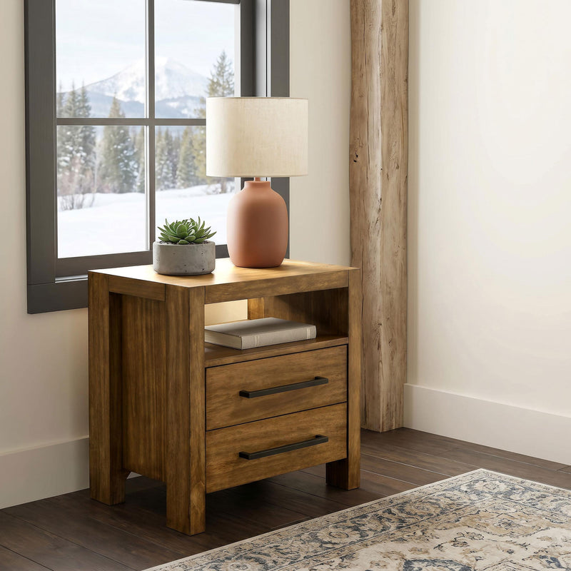 Adderley 2-drawer Nightstand Bedside Table Warm Brown - 215852
