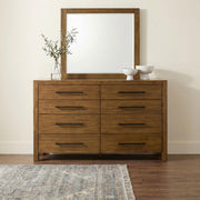 Adderley 8-drawer Bedroom Dresser and Mirror Warm Brown - 215853M