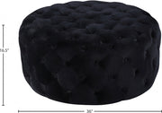 Addison Velvet Upholstered Ottoman in Black - 122Black