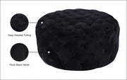 Addison Velvet Upholstered Ottoman in Black - 122Black