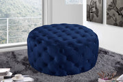 Addison Velvet Upholstered Ottoman in Blue - 122Navy