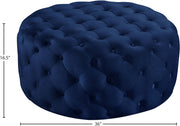 Addison Velvet Upholstered Ottoman in Blue - 122Navy