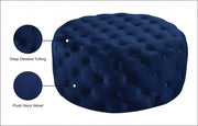 Addison Velvet Upholstered Ottoman in Blue - 122Navy