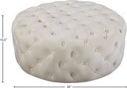 Addison Velvet Upholstered Ottoman in Cream - 122Cream