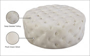 Addison Velvet Upholstered Ottoman in Cream - 122Cream