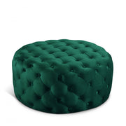 Addison Velvet Upholstered Ottoman in Green - 122Green