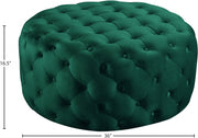 Addison Velvet Upholstered Ottoman in Green - 122Green