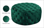 Addison Velvet Upholstered Ottoman in Green - 122Green