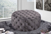 Addison Velvet Upholstered Ottoman in Grey - 122Grey