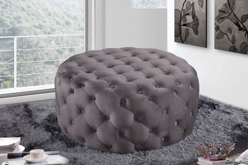 Addison Velvet Upholstered Ottoman in Grey - 122Grey