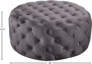 Addison Velvet Upholstered Ottoman in Grey - 122Grey