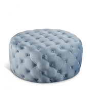 Addison Velvet Upholstered Ottoman in Light Blue - 122SkyBlu