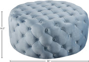 Addison Velvet Upholstered Ottoman in Light Blue - 122SkyBlu