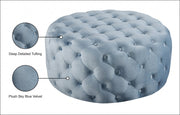 Addison Velvet Upholstered Ottoman in Light Blue - 122SkyBlu